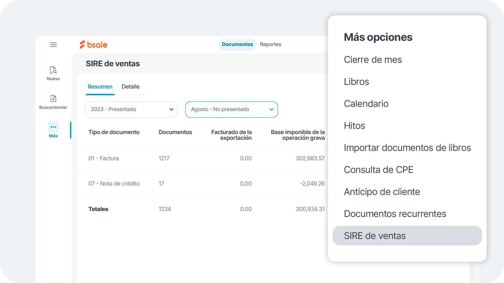 Nuevo menú de Bsale con navegación simplificada