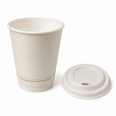 VASO PLA ECOLOGICO CON TAPA BAGASSE