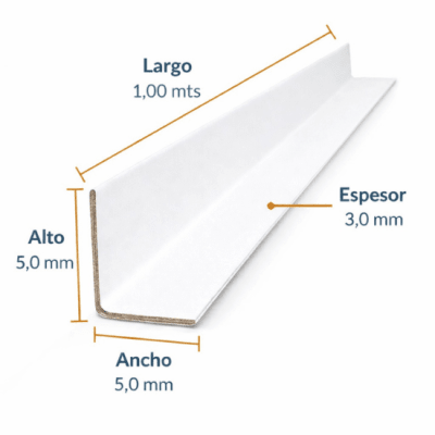 Esquinero de Cartón - 1,00 mts  x 3,0 mm espesor