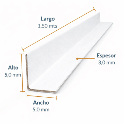 Esquinero de Cartón - 1,50 mts  x 3,0 mm espesor