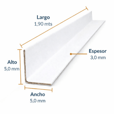 Esquinero de Cartón - 1,90 mts x 3,0 mm espesor