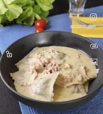 Ravioles Jamon Ricota Nuez, Salsa a elección