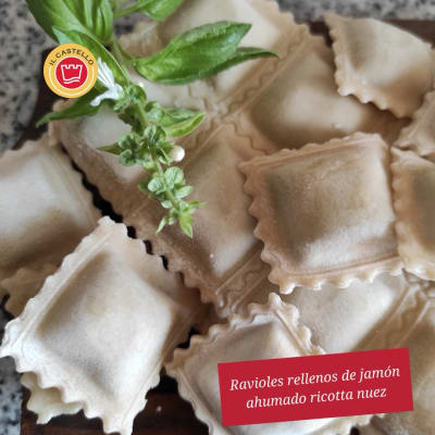 Ravioles Jamon Ricota Nuez, Salsa a elección