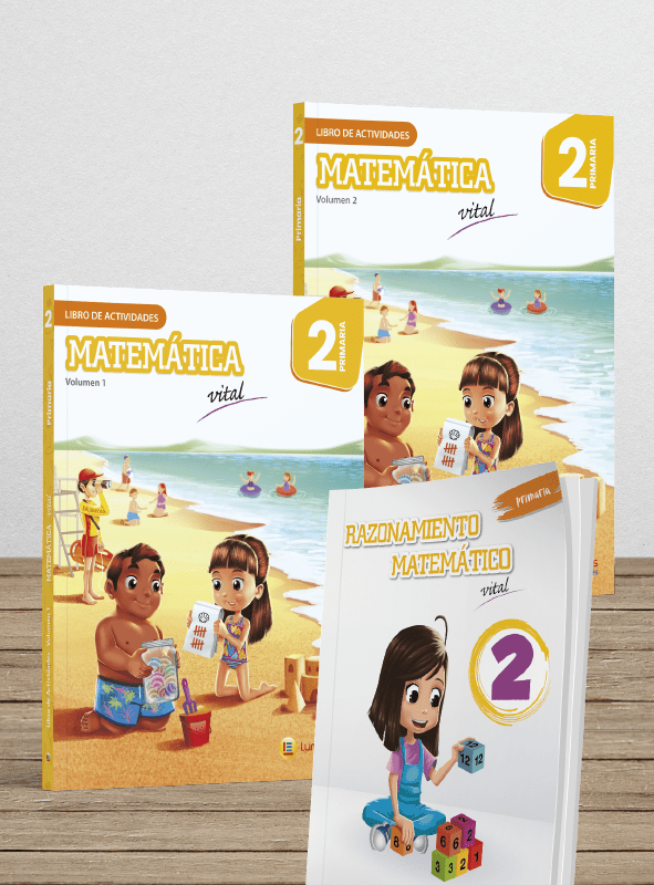 Pack 3 libros: Actividades Vol. 1, Vol. 2 y Raz. Matemático. 2° Primaria1