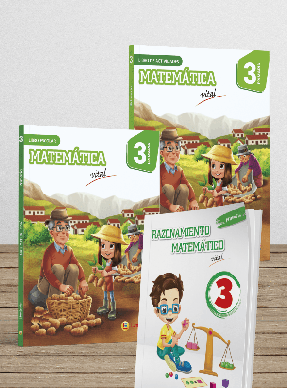 Pack 3 libros: Escolar, Actividades y Raz. Matemático. 3° Primaria1