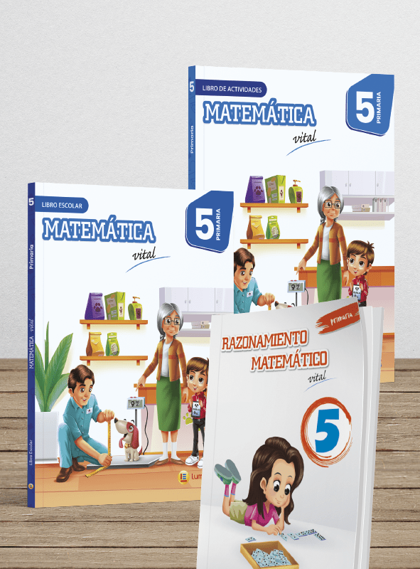 Pack 3 libros: Escolar, Actividades y Raz. Matemático. 5° Primaria1