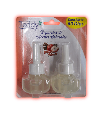 TEDDY DESODORANTE ELECTRICO 2 RECARGAS MANZANA CANELA
