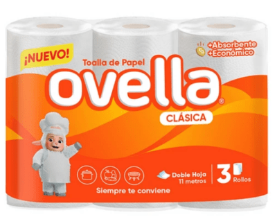 OVELLA TOALLA PAPEL PACK 3 ROLLOS X 11 MTS