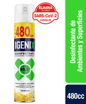 IGENIX DESINFECTANTE SPRAY 480 CC VAINILLA