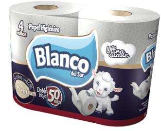 BLANCO PAPEL HIGIÉNICO DOBLE HOJA 50 MTS PACK 4 ROLLOS