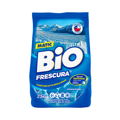 BIO FRESCURA DETERGENTE EN POLVO MATIC 2,5 KGS CAMPOS DE HIELO