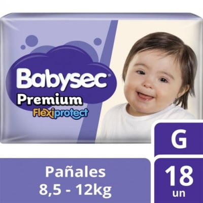 BABYSEC PREMIUM PAÑAL TALLA G 18 UND