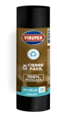 VIRUTEX BOLSA BASURA 45X55 CIERRE FACIL 20 UNID