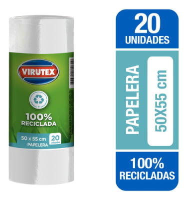VIRUTEX BOLSA BASURA 50X55 BLANCA 20 UNID
