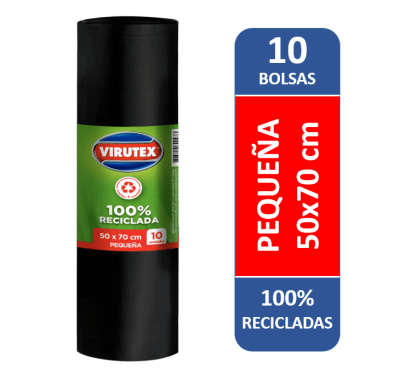 VIRUTEX BOLSA BASURA 50X70 10 UNID