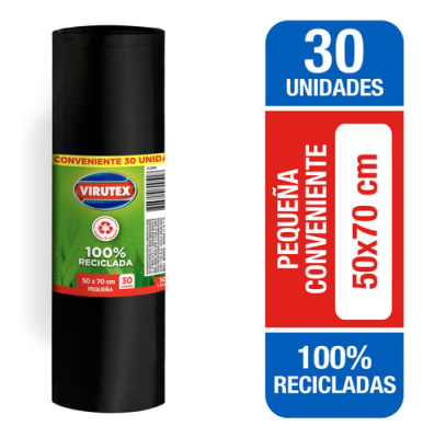 VIRUTEX BOLSA BASURA 50X70 30 UNID