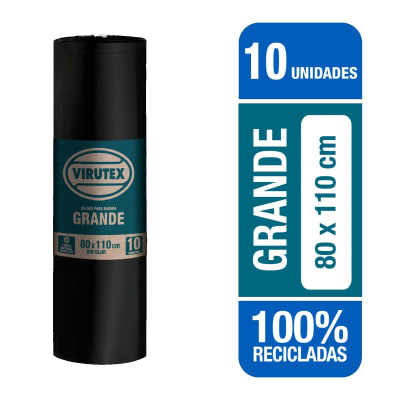 VIRUTEX PRO BOLSA BASURA 80X110 10 UNID