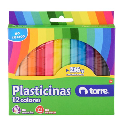 TORRE PLASTICINA 12 COLORES