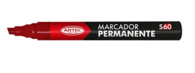 ARTEL MARCADOR PERMANENTE ROJO PUNTA BISELADA