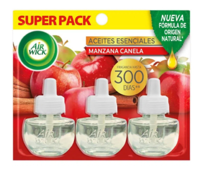 AIR WICK AMBIENTAL 20 ML 3 UNIDADES MANZANA CANELA