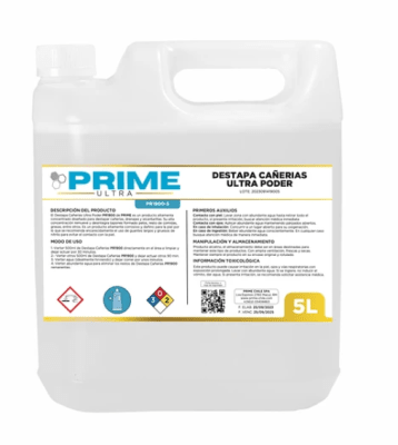 PRIME DESTAPA CAÑERIAS ULTRA PODER BIDÓN 5 LTS