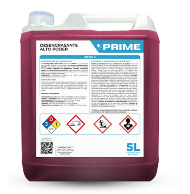PRIME DESENGRASANTE ALTO PODER ENV- 5 LT
