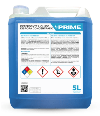 PRIME DETERGENTE LÍQUIDO DE ROPA CONCENTRADO - ENV 5L