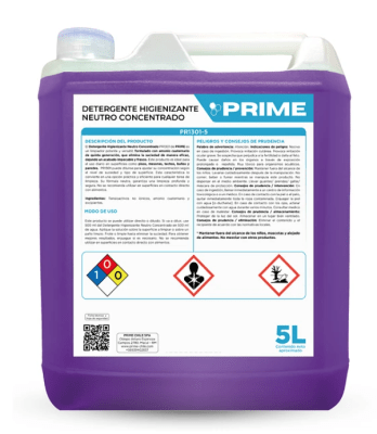 PRIME DETERGENTE HIGIENIZANTE NEUTRO CONCENTRADO - ENV 5L