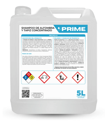 PRIME SHAMPOO DE ALFOMBRA Y TAPIZ CONCENTRADO - ENV 5L