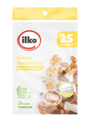 ILKO BOLSA HERMÉTICA PEQUEÑAS 16 X 8 CM 25 UN