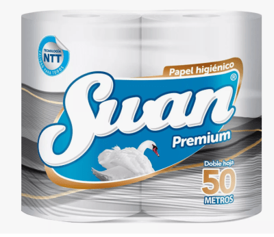 SWAN PAPEL HIGIÉNICO 50 MTS PACK 4 ROLLOS DOBLE HOJA