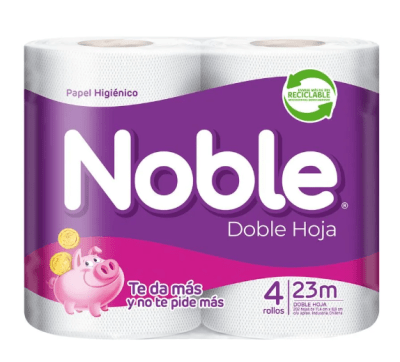 NOBLE PAPEL HIGIÉNICO 23 MTS X 4 ROLLOS