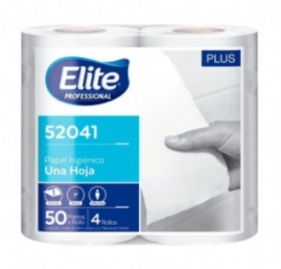 ELITE PAPEL HIGIÉNICO PLUS UNA HOJA 50 MTS 4 ROLLOS