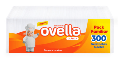 OVELLA SERVILLETA CLÁSICA 22 X 21CM 300 UN