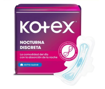KOTEX TOALLA FEMENINA NOCTURNA DISCRETA 12 UN