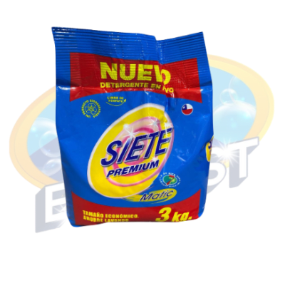 SIETE DETERGENTE EN POLVO 3 KGS