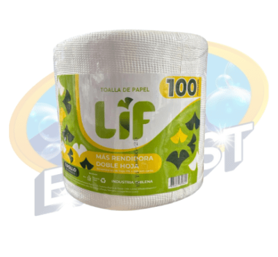 LIF TOALLA PAPEL DOBLE HOJA 100 MTS