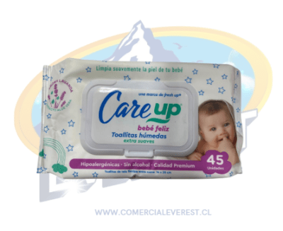 CAREUP TOALLAS HÚMEDAS BABY CON TAPA 45 UNIDADES