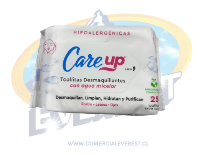 CAREUP TOALLAS DESMAQUILLANTES CON AGUA MICELAR 25 UNIDADES
