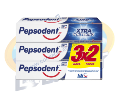 PEPSODENT PASTA DENTAL XTRA WHITENING 130 GRS X 3 UNIDADES