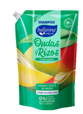 BALLERINA SHAMPOO ONDAS Y RIZOS 750 ML