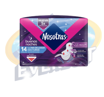 NOSOTRAS TOALLAS HIGIÉICAS ULTRA DELGADAS NOCTURNA 14 UND