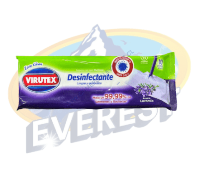VIRUTEX TRAPERO HUMEDO DESINFECTANTE LAVANDA 10 UNID