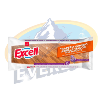 EXCELL TRAPERO HUMEDO ABRILLANTADOR PISO FLOTANTE LAVANDA 10 UNID