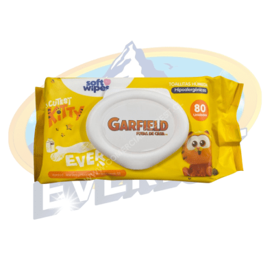 SOFT WIPES TOALLAS HÚMEDAS HIPOALERGÉNICAS GARFIELD AMARILLO 80 UND