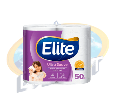 ELITE PAPEL HIGIÉNICO ULTRA SUAVE DOBLE HOJA 4 ROLLOS X 50 MTS