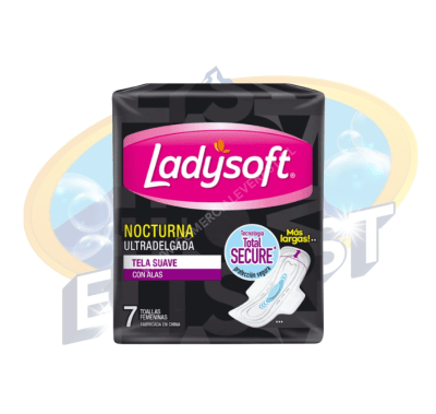 LADYSOFT TOALLAS FEMENINAS NOCTURNAS DELGADA SUAVES 7 UND
