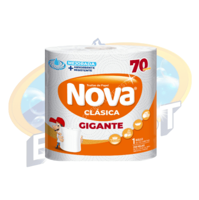 NOVA TOALLA DE PAPEL CLÁSICA DOBLE HOJA 70 MTS