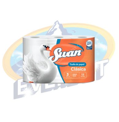 SWAN TOALLA DE PAPEL DOBLE HOJA 12 METROS X 3 ROLLOS