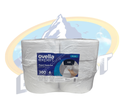 OVELLA EXPERT PAPEL HIGIÉNICO HOJA SIMPLE 6 X 300 MTS